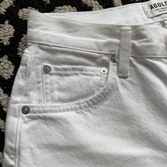 Agolde white high rise denim shorts size 27 - Picture 3 of 14